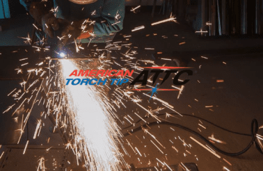 Handheld Plasma Cutter in Use