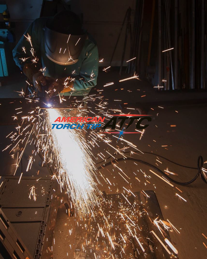 Handheld Plasma Cutter in Use