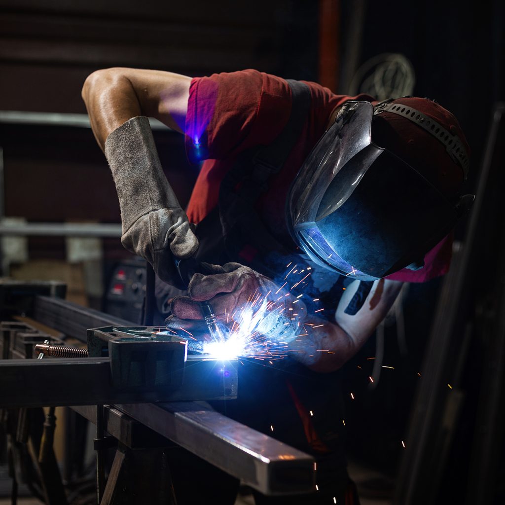man welder, mig or tig welding, craftsman, erecting technical st man welder, mig or tig welding, craftsman, erecting technical steel Industrial, steel welder in factory technical